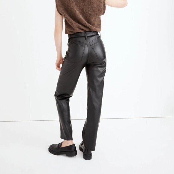 New! Madewell The Perfect Vintage Straight Jean: Faux Leather Edition - Picture 2 of 9